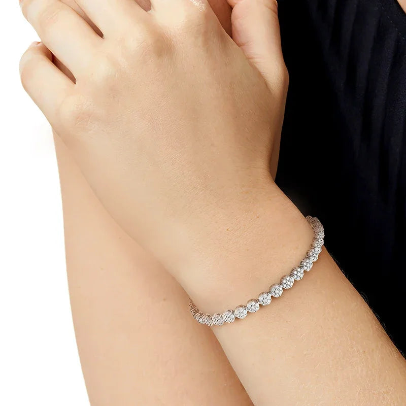 Radiant Bloom Diamond Tennis Bracelet