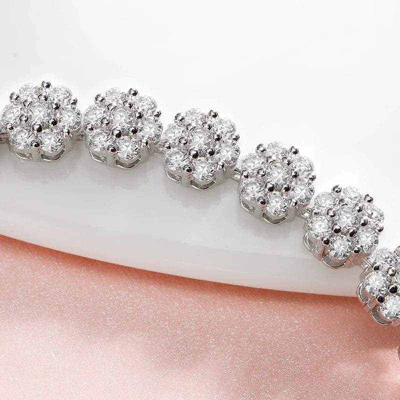 Radiant Bloom Diamond Tennis Bracelet