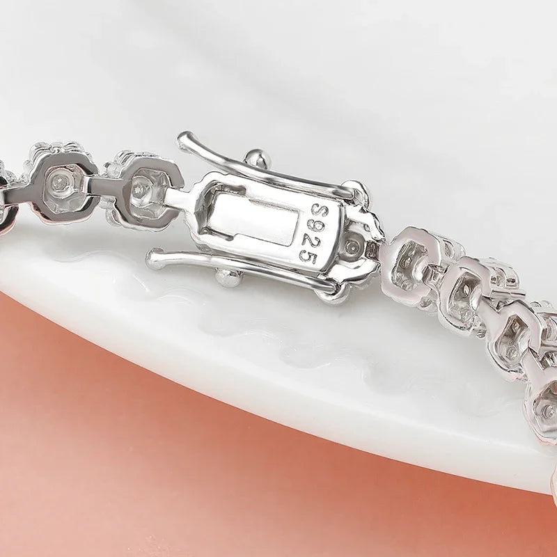 Radiant Bloom Diamond Tennis Bracelet